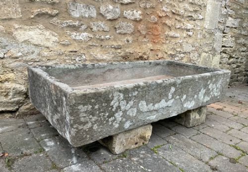 Large 19th Century Well Weathered Stone Garden Trough