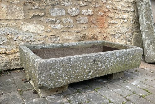 fig 1. Large 19th century well weathered stone garden trough