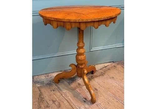 Swedish Karelian Birch Tripod Occasional Table