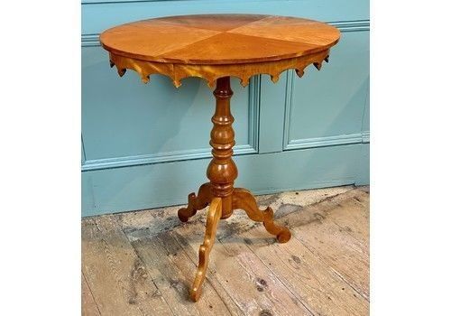 Antique Swedish Satin Birch Oval Occasional Table