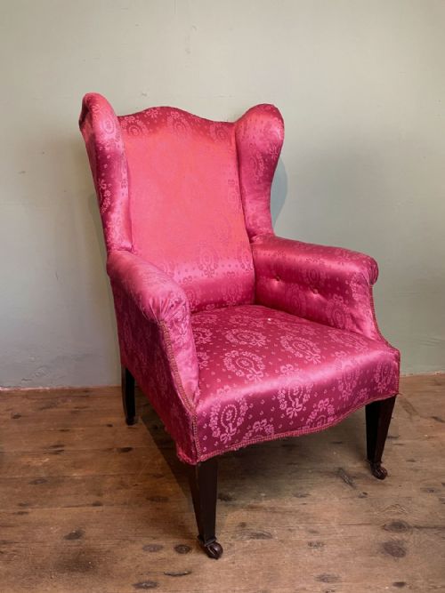 fig 1. Antique Wing Back Armchair circa 1900