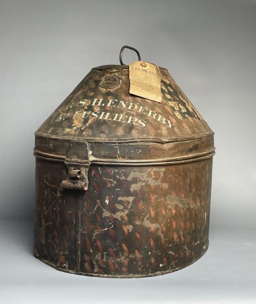 Toleware Military Hat Box Circa 1900