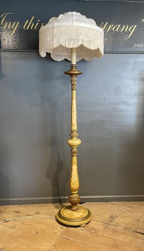 Vintage Italian Painted and Giltwood Standard Lamp