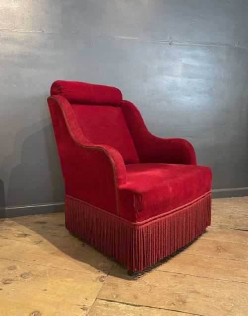 Antique French Armchair with Bolster Back