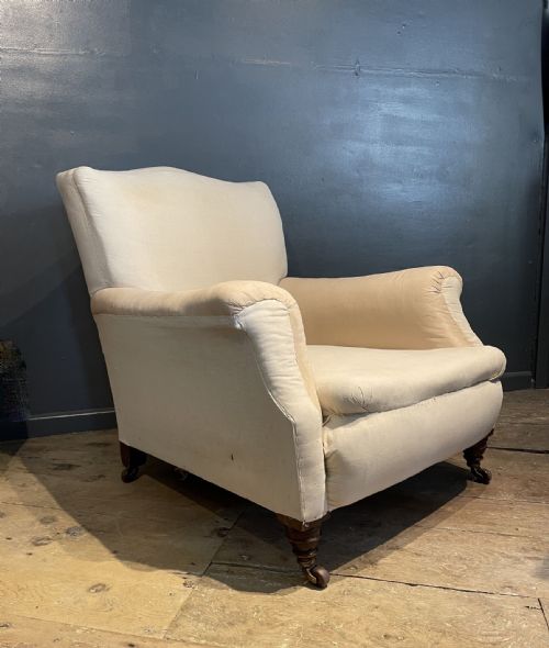Victorian Library Armchair for Recovering