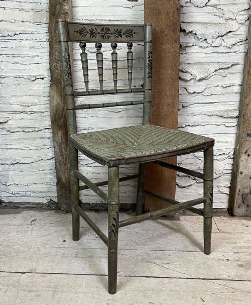 Regency Painted Rush Seated Occasional Chair