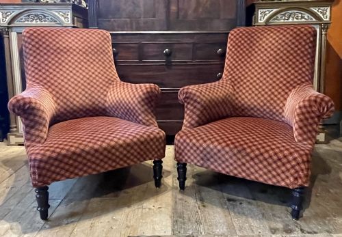 Pair of Antique French Napoleon III Armchairs