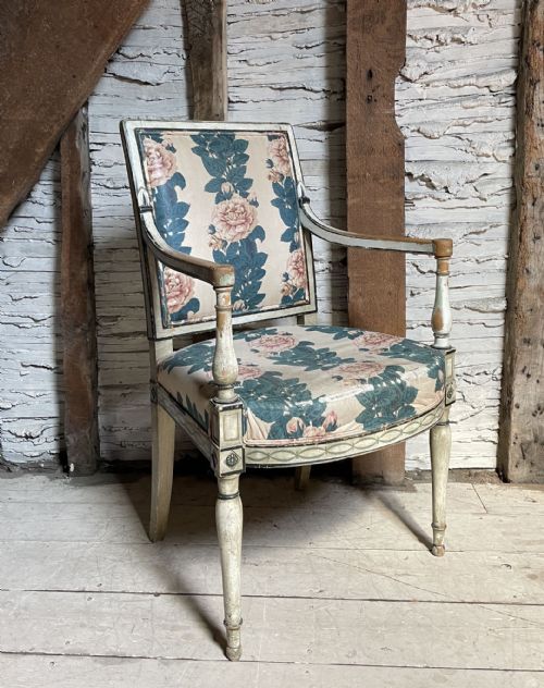 Regency Style Painted Open Armchair Circa 1910