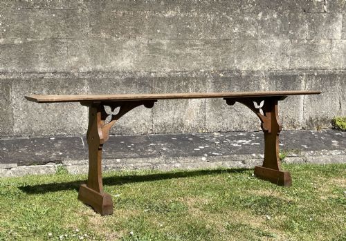 Victorian Gothic Oak Hall Bench