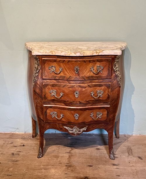 French Louis Xv Revival Ormolu Mounted Kingwood Commode

