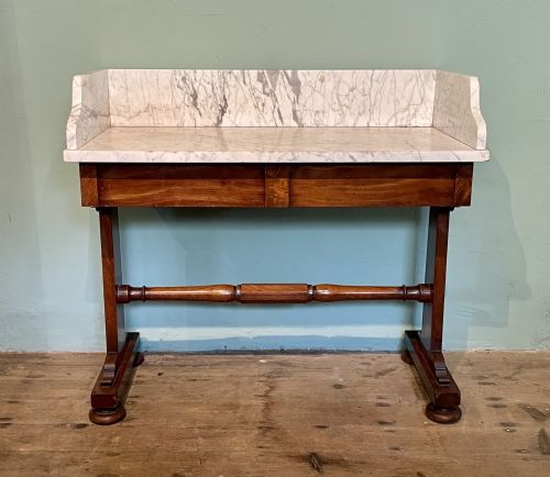 Early Victorian Mahogany Marble Top Washstand
