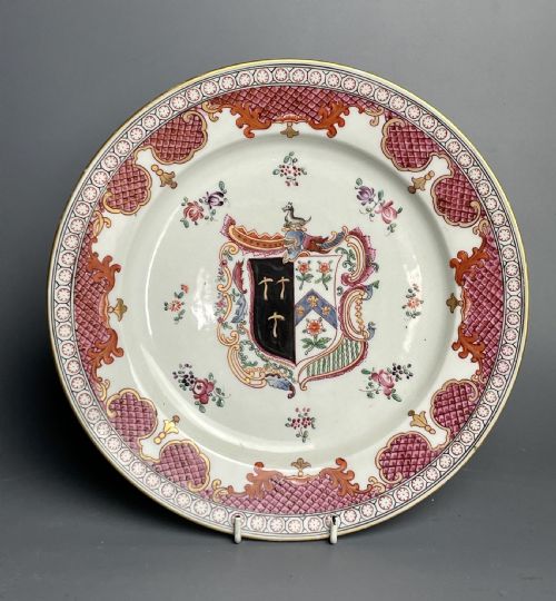 Samson of Paris Famille Rose Armorial Plate