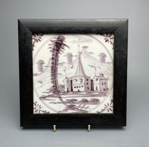 18th Century Delft Manganese Tile
