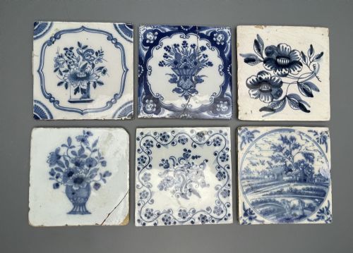 Six 18th & 19th Centuury Delft Blue & White Tiles