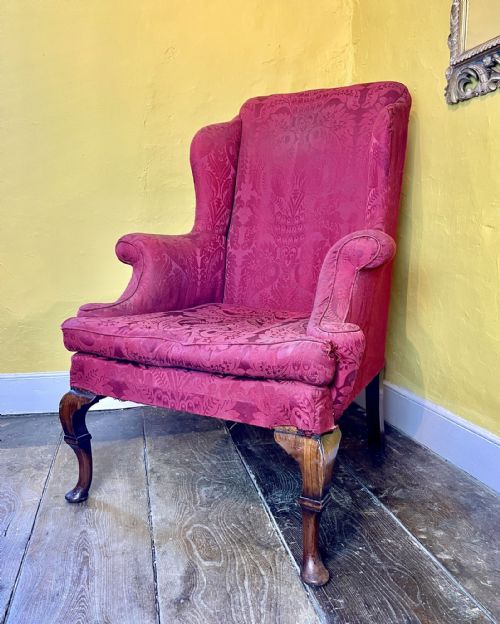 19th Century Wingback Armchair in Georgian Style