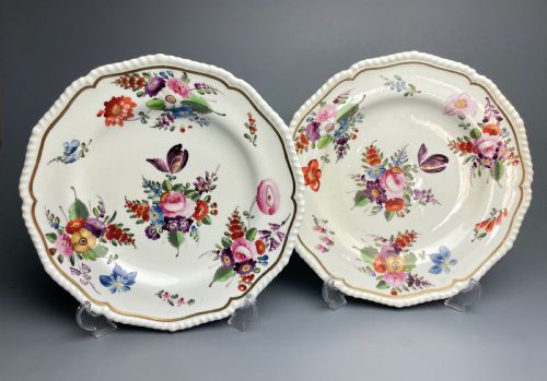 Pair of Derby Porcelain Botanical Plates Circa 1820