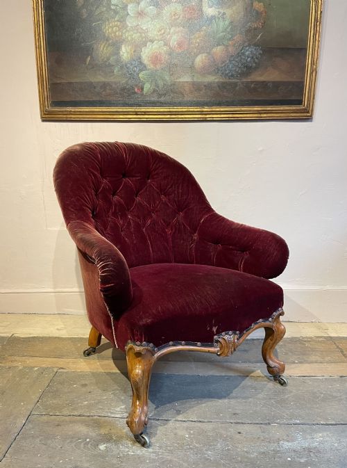 fig 1. Victorian Iron Framed Button Back Armchair