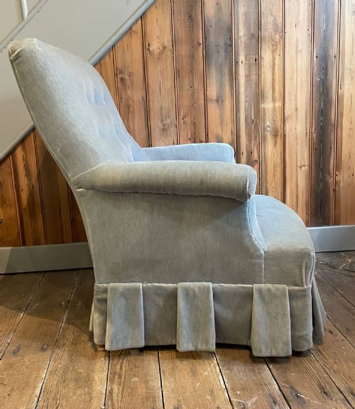 fig 1. Antique French Button Back Armchair