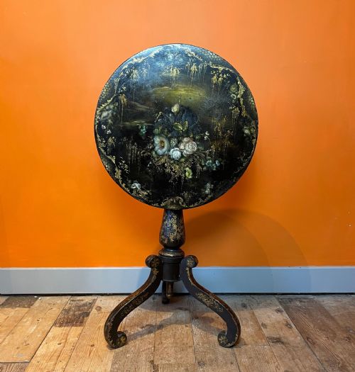 Victorian Japanned Tip Top Tripod Table