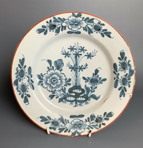 18th Century English Delft Blue & White Plate