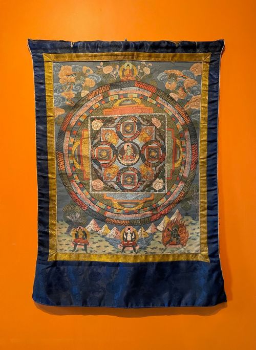 Tibetan Tson-tang Thangka of Tara with Dragons