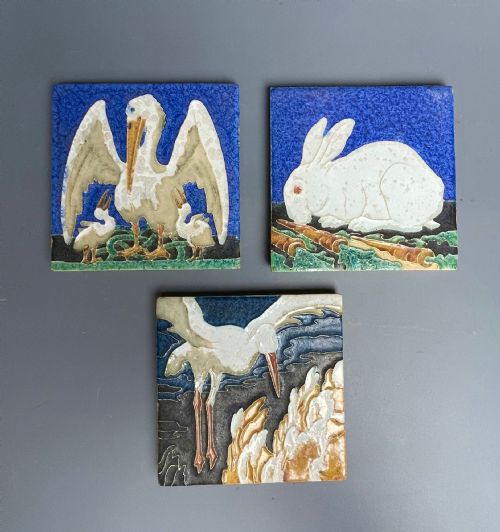 Three Dutch Delft Nursery Tiles Circa 1930