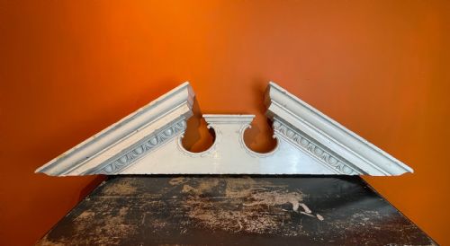 Edwardian Painted Pine Architectural Door Pediment in Georgian Style