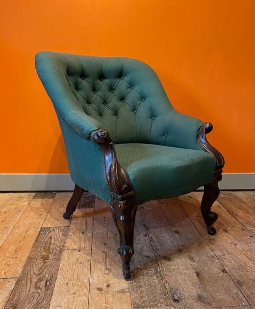 Victorian Button Back Library Armchair