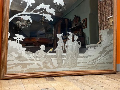 fig 2. Large Art Deco Mirror Acid-Etched with The Judgement of Paris