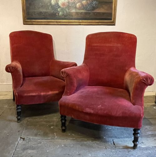 Pair of French Napoleon III Armchairs to Recover
