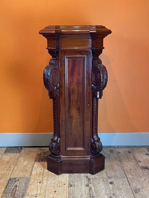 Victorian Mahogany Pedestal Cupboard by W Walker, Bunhill Row, London