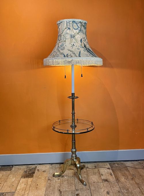 Vintage Brass & Glass Lamp Table by Stiffel USA