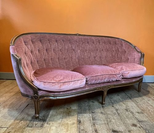 Vintage French Button Back Louis Xv Style Sofa