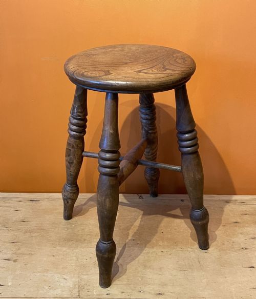 Antique Ash and Elm 'Boston' Tavern Stool
