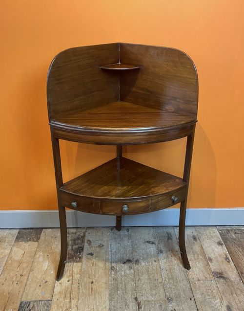 Georgian Mahogany Corner Washstand