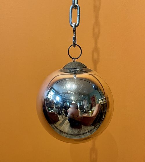 Antique French Silver Mercury Glass Witches Ball
