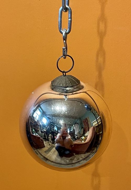 fig 1. Antique French Silver Mercury Glass Witches Ball