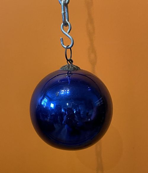 Antique French Blue Mercury Glass Witches Ball