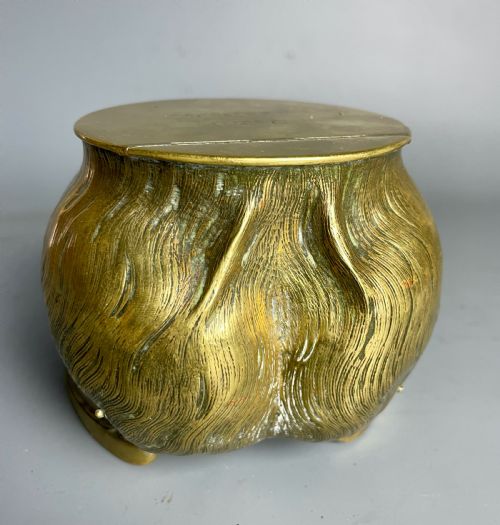VICTORIAN BRASS SILVER MOUNTED HORSE'S HOOF INKWELL - ADDITIONAL PHOTO 4