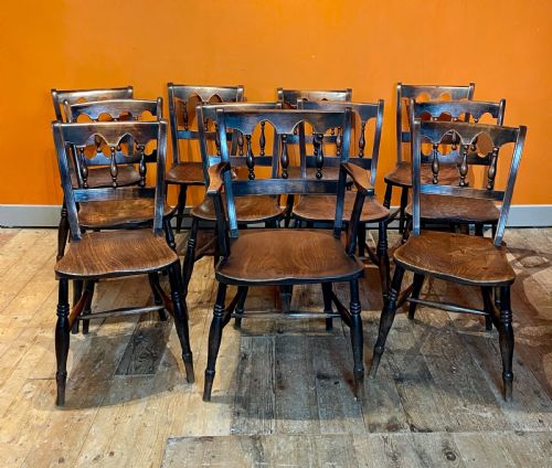 Set of Eleven Mid 19th Century Dining / Kitchen Chairs
