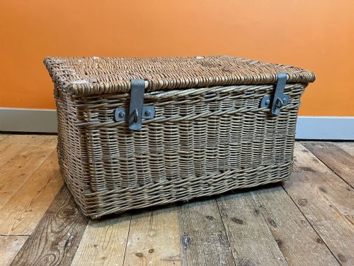 Large Vintage Wicker Laundry Basket