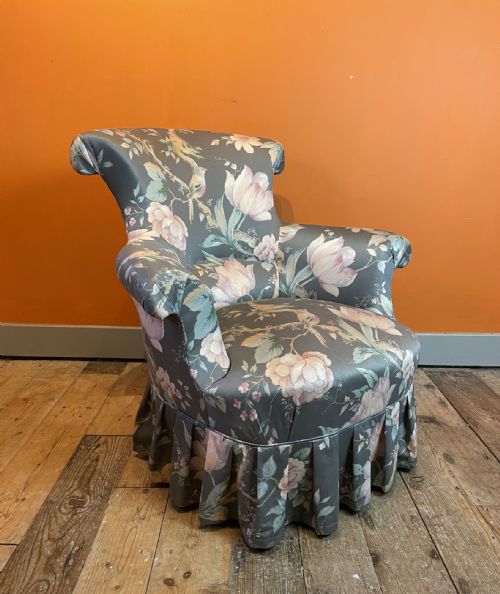 ANTIQUE FRENCH NAPOLEON III SCROLL BACK ARMCHAIR FOR RECOVERING - ADDITIONAL PHOTO 1