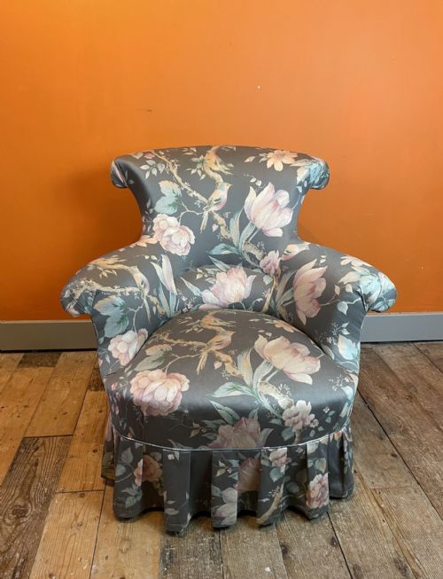 ANTIQUE FRENCH NAPOLEON III SCROLL BACK ARMCHAIR FOR RECOVERING - ADDITIONAL PHOTO 2