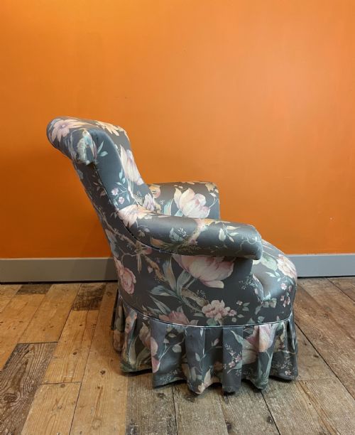 ANTIQUE FRENCH NAPOLEON III SCROLL BACK ARMCHAIR FOR RECOVERING - ADDITIONAL PHOTO 3