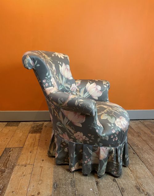 ANTIQUE FRENCH NAPOLEON III SCROLL BACK ARMCHAIR FOR RECOVERING - ADDITIONAL PHOTO 4
