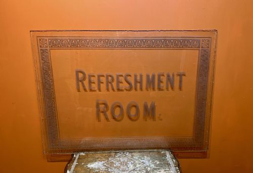 Victorian Acid Etched Glass Refreshment Room Pub Window