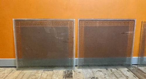 Pair of Victorian Acid Etched & Frosted Glass Pub Windows