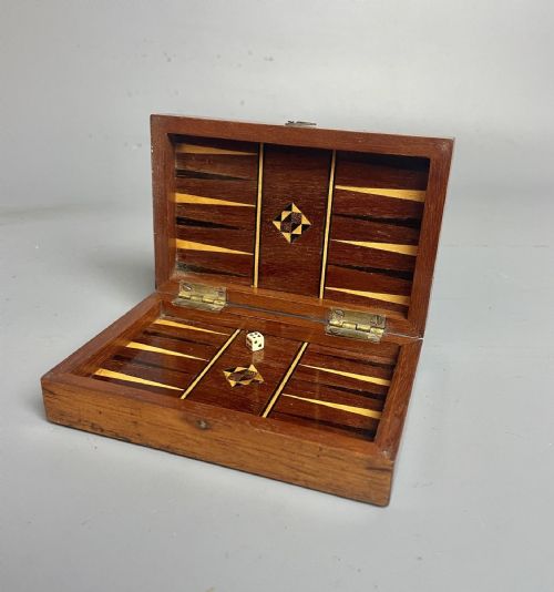 Antique Miniature Travelling Chess & Backgammon Board