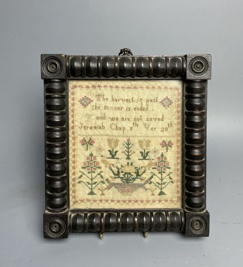 Georgian Needlework Sampler in Original Frame