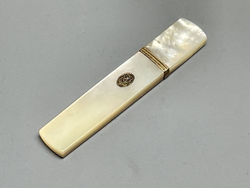 Palais Royale Mother of Pearl Needle Case Circa 1820